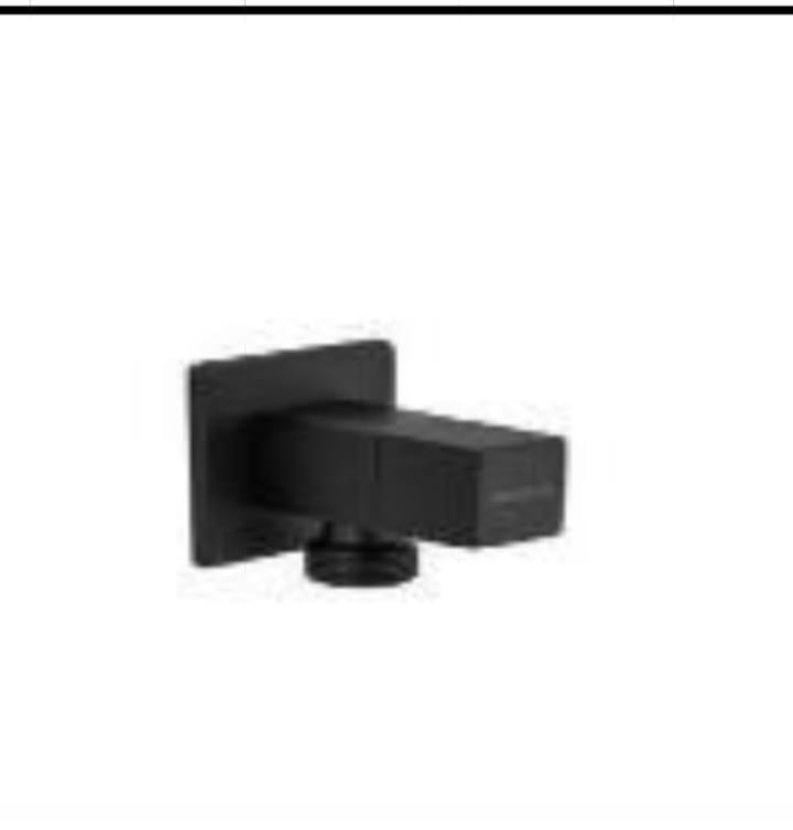 AQUAECO SQUARE ANGLE VALVE WITH FLANGE 1/2''*1/2" MATT BLACK
